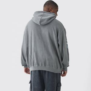 Sweat à capuche zippé personnalisé 500 GSM polaire délavé hiver 100% coton impression numérique à capuche - Product Image 2