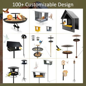 JH-Mech kuş evi asılı hava paslanmaz çelik asılı dekorasyon bahçe veranda kuş kafesi kuş besleyici - Product Image 6