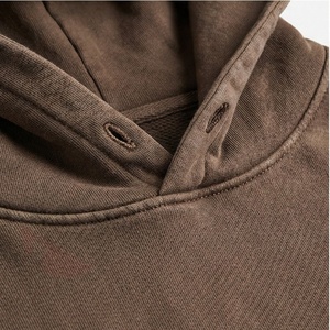 Acid Washed Men's Hooded <b>Tracksuit</b> Set Custom Logo Hoodie 100% Polyester Breathable Fleece Fabric Winter Running Outdoor Side - Product Image 4