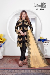 Nouvel arrivage de vêtements traditionnels indiens et pakistanais Pantalon Kurti de travail à la main Dupatta Georgette Broderie Salwar Style Indo-Pak - Product Image 2