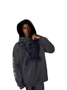 2025 vente en gros 500Gsm respirant polaire lavage à l'acide brodé 100% coton lourd Vintage surdimensionné pull solide imprimé - Product Image 3