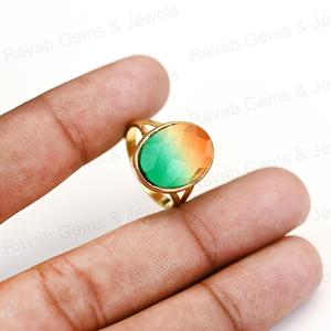 Bague en argent sterling 925 tourmaline couleur bio et plaqué or 18 carats 10x14mm de forme ovale pour bijoux pour femmes, nouveauté - Product Image 5