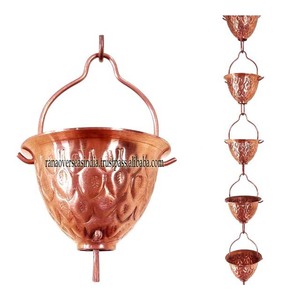 Cadena de lluvia de cobre hecha a mano de alta calidad, cadenas de lluvia colgantes de Metal de lujo, decoración de jardín de Rana Overseas Inc - Product Image 3