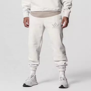 Men's <b>White</b> Hooded Tracksuit Set 100% Cotton Full Zip Hoodie and <b>Jogger</b> Pants Midweight Regular Fit Casual Athletic Sportswear - Product Image 2