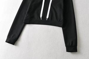 Sweat à capuche court tendance en polaire pour femme, respirant, avec fermeture éclair sur le devant, idéal pour la gym, grandes tailles, automne/hiver/printemps - Product Image 4