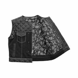 Chaleco de cuero genuino transpirable para hombre, ropa exterior de invierno de estilo informal, con decoración de botones de tela tejida - Product Image 3