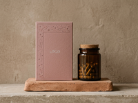 Boîte rigide en deux parties en papier d'art rose de luxe, motif constellation gaufré, finition mate, complément de Noël, cadeau d'huile essentielle