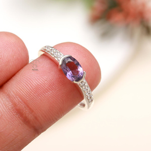 Natural Sterling Silver <b>Ring</b> Natural Amethyst Oval Gemstone Silver <b>Ring</b> Handmade Gemstone 925 Solid Sterling Silver <b>Boho</b> <b>Ring</b> - Product Image 2