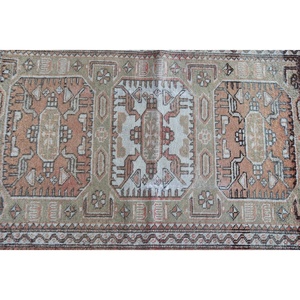 Tapis turc vintage, petit tapis de 2,2x3,3 pieds, tapis marron à motifs floraux - Product Image 4
