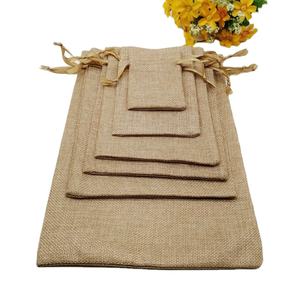 Juego de bolsas de yute de 3 tamaños pequeños, forma personalizada, nudo de cuerda, perfecto para hombres y mujeres, bolsas de compras, sacos de buena calidad, puro y natural - Product Image 3