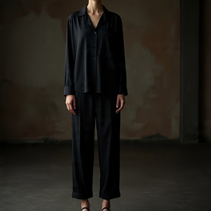 Conjuntos de pijamas de otoño con tirantes finos para mujer, ropa de dormir de seda satinada para el hogar, ropa informal de manga larga, conjuntos de pijamas de dormir suaves - Product Image 5