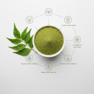 Glee Impex Organic Neem Leaf Powder for Hair | Natural <b>Scalp</b> <b>Care</b> Anti-Dandruff & Hair Strengthening 15g/50g Washable Powder - Product Image 3