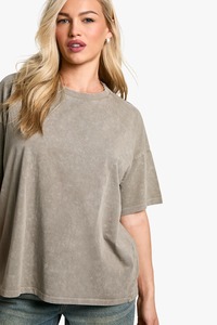 T-shirt à manches courtes de style vintage pour femmes 2025 été col rond 100% coton tenue décontractée surdimensionné éponge T-Shirt femme - Product Image 4