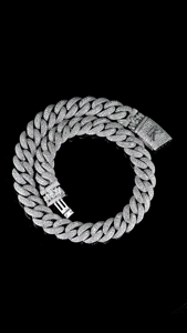 20mm <b>moissanite</b> diamond cuban chain 925 silver 80ct iced out <b>necklace</b> - Product Image 6