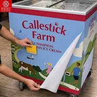 Autocollants personnalisés pour congélateurs et refroidisseurs commerciaux, en vinyle, pour habillage de façade, graphiques pour panneaux latéraux, autocollants de porte, pour présentoirs de boissons