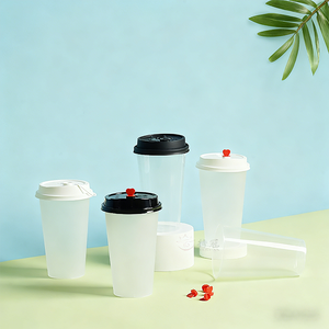 Vasos Desechables de Plástico PP con Tapas de 90 mm para Café, Té, Leche, Bebidas de Frutas, <span class=keywords><strong>Boba</strong></span>, Bebidas Frías para Llevar - Product Image 2
