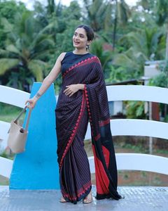 Belle frontière Kanchi tissu de cuivre soie or Saree non cousu indien Bollywood Style Designer pur Gajji doux saree en soie - Product Image 2