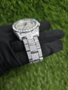 นาฬิกาเพชรโมอิสซาไนต์ นาฬิกาฝังเพชรหรูหรา ระบบอัตโนมัติเต็มรูปแบบ VVV โมอิสซาไนต์เพชรฝังเต็ม นาฬิกาโมอิสซาไนต์ - Product Image 3