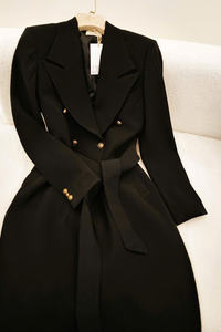 เสื้อโค้ทกันหนาวผ้าคอตตอนผ้าไหมกระดุมสองแถวสไตล์มินิมอลลิสต์สำหรับผู้หญิงทรงยาวหรูหราดีไซน์สูง - Product Image 5