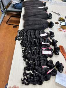 Paquetes de trama de cabello humano virgen brasileño 100% cutículas alineadas sin enredos sin desprendimiento de estilos rectos/ondulados/rizados - Product Image 2