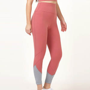 Wholesale Women's High Waist Yoga <b>Leggings</b> Quick Dry & Elastic Waist Closure Solid Pattern Yoga <b>Leggings</b> - Product Image 4