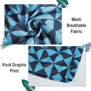 High Street Men's Summer Casual Mesh Shorts Patrón sólido Ecológico 5-Inseam Waisted Print Shorts - Product Image 4