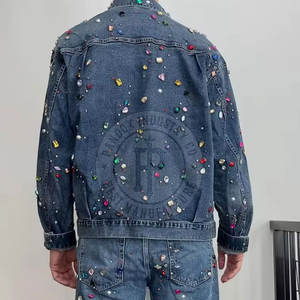 <b>Rhinestone</b> <b>Jacket</b> for Men Trendy Sparkle Style Casual Wear Wholesale Supplier <b>Rhinestone</b> Jeans <b>Jacket</b> - Product Image 6