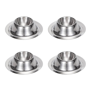 Huevera de acero inoxidable de 4 piezas Juego de portavasos para huevos de acero inoxidable Herramienta de cocina Huevos suaves y duros Herramienta de desayuno - Product Image 1