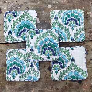 ถาดรองน้ำชาผ้าคอตตอนบุผ้าพิมพ์ลายทนทานทนทานทนทานต่อการใช้งานพร้อมท่อหม้อร้อนอุปกรณ์เสริมสำหรับเครื่องดื่ม - Product Image 1