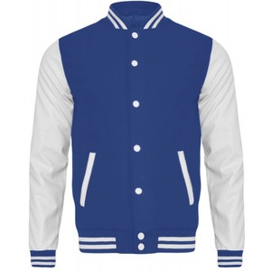 Wholesale High Quality Pu Leather Sleeve Cool Varsity Letterman Jacket Manufactured CollegeBaseballjacket for men - Product Image 5