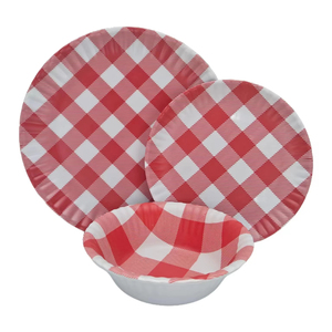 Juego de <span class=keywords><strong>vajilla</strong></span> de <span class=keywords><strong>melamina</strong></span> Náutica de 3 piezas a cuadros rojo marino 10 \ "/8 \" plato de plástico ecológico plato de ensalada característica sostenible - Product Image 1