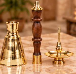 Handmade Traditional Style Table Top Double Ring <b>Hookah</b> Washable Hose | Customizable Wooden Stem Brass <b>Shisha</b> Decorative <b>Hookah</b> - Product Image 4