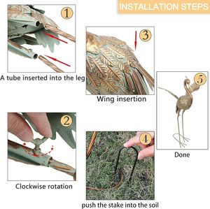 Juego de 2 Esculturas de Aves de Metal Estilo Étnico Indio, Obra de Arte para Embellecer Terrazas, Arreglos de Paisaje, Inspirado en el Patrimonio, para Hogares - Product Image 4