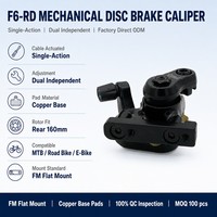 Frein à disque mécanique double à action simple F6-RD Plus avec étrier à base en cuivre et plaquettes pour vélo de route, vélo pliant, vélo de ville ODM