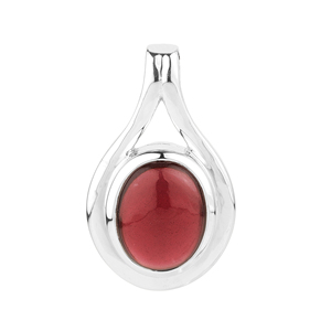 Pendentif en grenat naturel pour femme, argent sterling 925, perle d'eau douce Shah Gems, serti clos en or rose, forme goutte, platine - Product Image 1