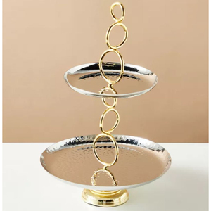 ที่วางเค้กและคัพเค้ก2ชั้นแบบทันสมัยสำหรับงานแต่งงานงานปาร์ตี้ตัดเค้กที่วางขนมหวาน - Product Image 2