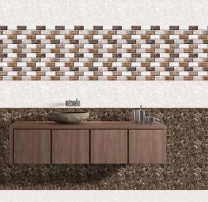 250x400mm Concepto Número 1678 Azulejos de pared de cerámica en superficie brillante Azulejos de calidad premium en 7mm de espesor por Novac Ceramic India - Product Image 6