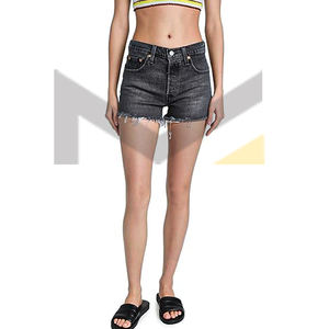 Short en jean taille haute pour femme Short en jean style été multicolore - Product Image 1