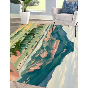 Georgia O'Keeffe <b>Rugs</b>, Nature Landscape <b>Rug</b>, Printed <b>Rug</b>, Famous Design,Nonwoven Thin <b>Rug</b> - Product Image 3