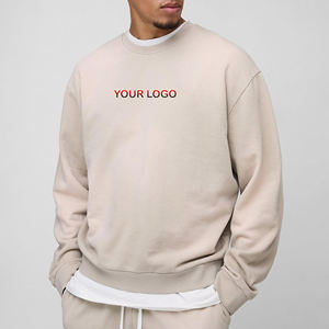 Vente en gros sur mesure 100% coton French Terry respirant surdimensionné Streetwear col rond épaules tombantes sweats à capuche et sweat-shirt - Product Image 4