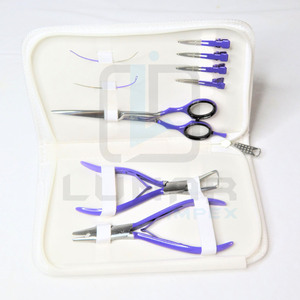 Kit de herramientas para extensiones de cabello, alicates de extensión de cabello de acero inoxidable con tijeras de barbero en Color lavanda - Product Image 4