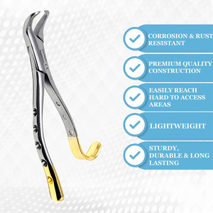 Forceps d'extraction dentaire manuel droit pour incisives et canines supérieures, acier inoxydable de haute qualité, poignée ergonomique, certifié CE - Product Image 1