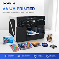 Imprimante UV à plat A4 5 couleurs pour impression directe sur film, machine d'impression DIY pour cartes d'identité, CD, PVC, verre, cuir, métal, bois, coques de téléphone