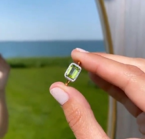 925 Sterling <b>Silver</b> Gold Plated Vintage Green Peridot Engagement <b>Ring</b> Handmade Bezel Setting <b>Emerald</b> Cut Gemstone Direct Seller - Product Image 4