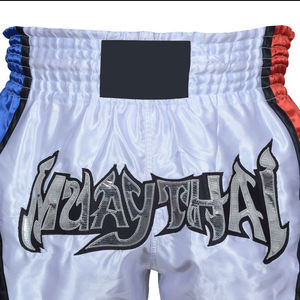 กางเกงมวยไทยพิมพ์ลายแบบซับลิเมชั่น อุปกรณ์มวยแบบสั้น รับสกรีนโลโก้ กางเกงต่อสู้ กางเกงมวยไทย กางเกงคิกบ็อกซิ่งแบบมืออาชีพ - Product Image 5