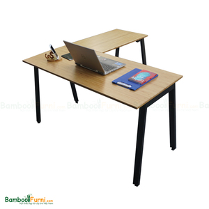 BFATB008-AtonBamboo 140x140cm L-Shape Minimalist Design Easy Assembly Bamboo and Steel <b>Footrest</b> 140x140cm <b>Footrest</b> Assembly - Product Image 1
