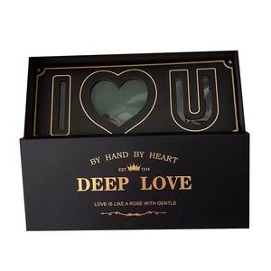 Rectangular Flower Red Heart Message Gift Box Love Shaped Rose Flowers I Love You Letter Packaging Box
