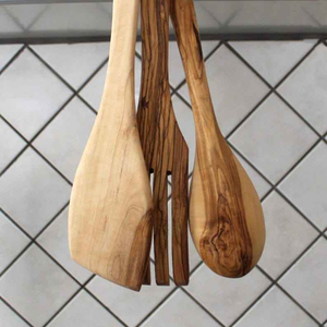 Ensemble d'ustensiles de cuisine en bois classique, seau de rangement écologique, cuillères à servir et à dîner pour les fêtes, bois d'acacia, bois de teck, soupe Saniya, artisanat - Product Image 3