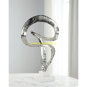 Noeud d'Or Moderne Sculpture Abstraite Boucle Décorative Accent Figurine pour Table Basse Étagère Bureau Bureau Contemporain Décor À La Maison - Product Image 5