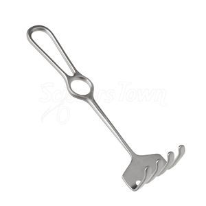 Écarteur Ollier Instrument chirurgical en acier inoxydable à lame émoussée de neuf pouces à quatre broches pour la rétraction des tissus mous - Product Image 4